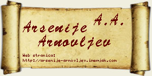 Arsenije Arnovljev vizit kartica